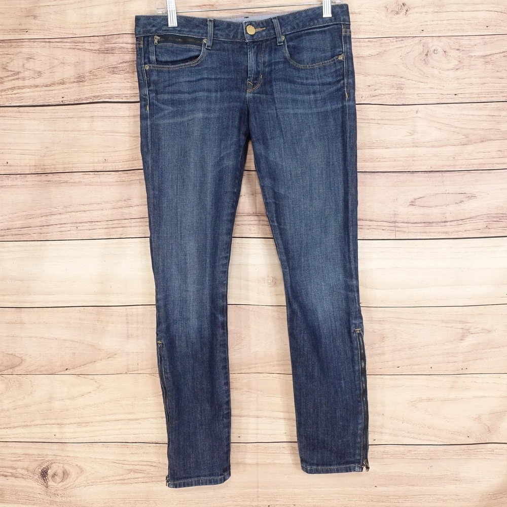 Gap 1969 Always Skinny Jeans Womens 28/6 Blue Dark Wash Stretch Ankle Zip 32x27